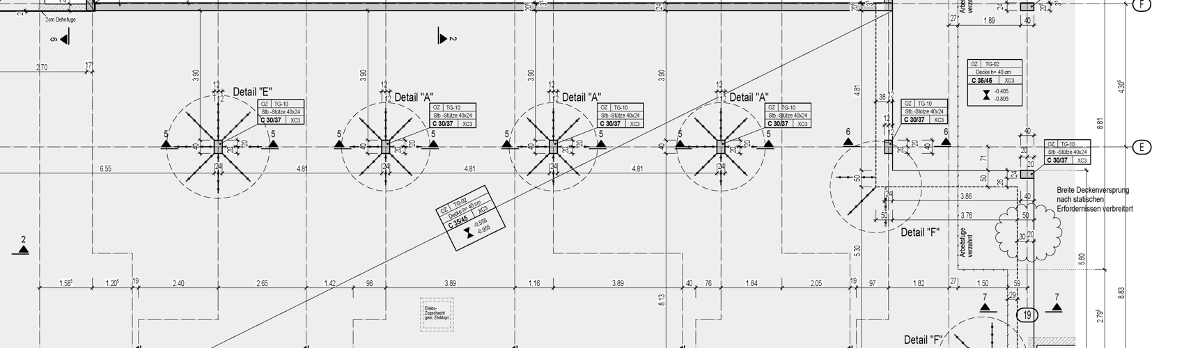 Schalplanung Decke